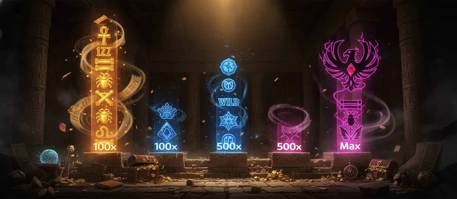 Sanatorium Secrets – Win Probability at Different Multiplier Tiers (100×, 500×, Max)